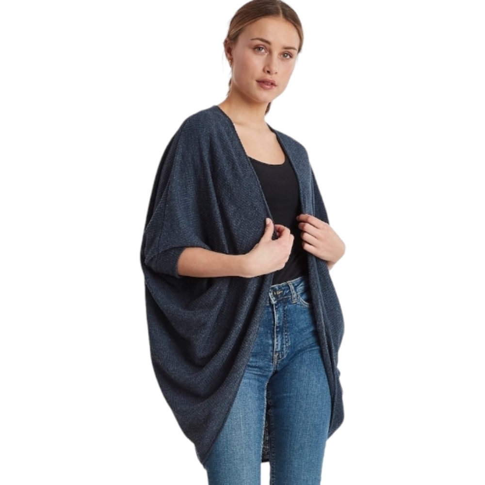 Ichi Eluise Cocoon 3/4 Open Knit Soft Cozy Cardigan- Womens O/S
